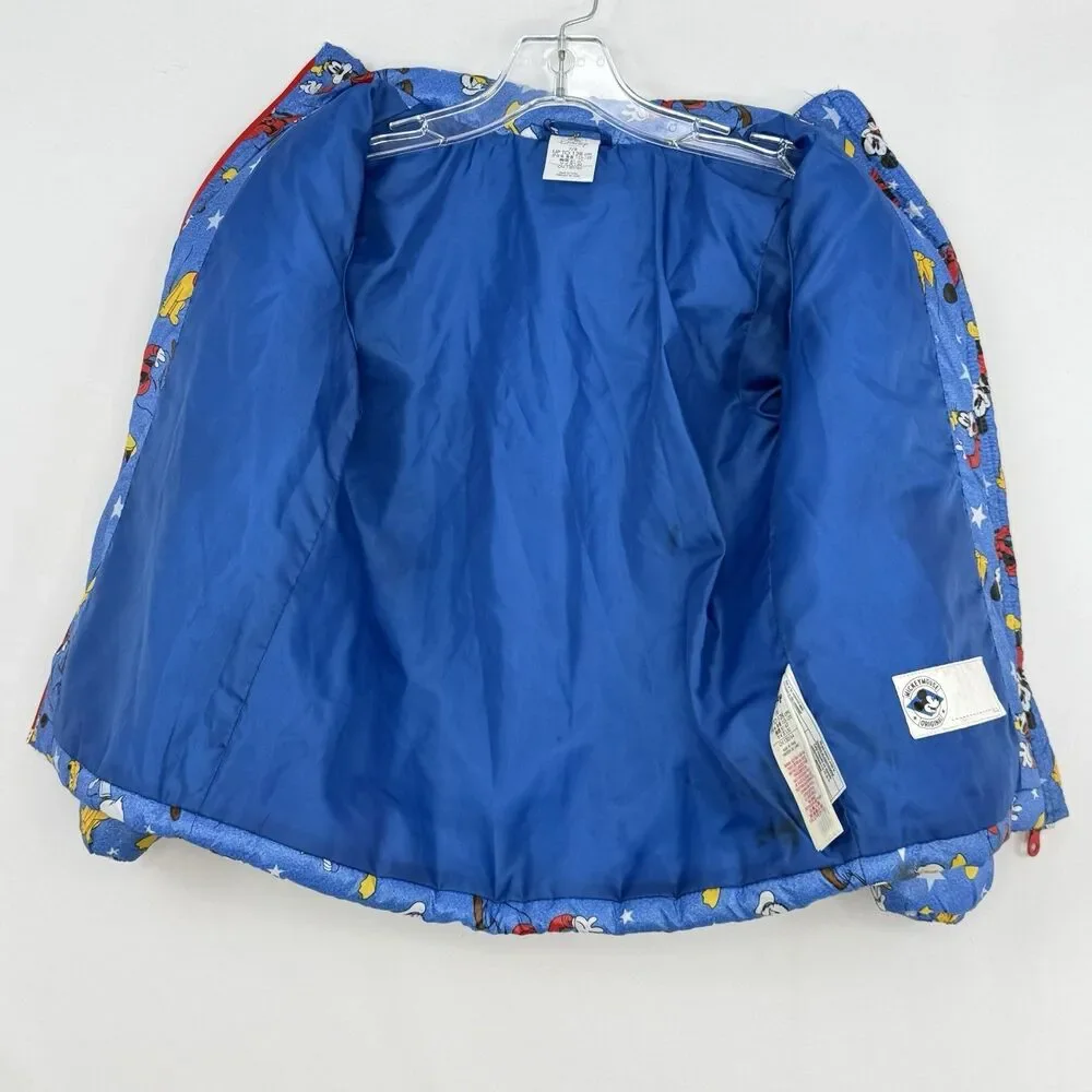 DISNEY Store Mickey Mouse Blue LightWeight Puffy Puffer Jacket Size 7/8